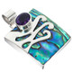 1 7/8" Paua Abalone Shell Amethyst Sterling Silver Pendant