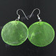 1 7/16" Dyed Capiz Shell Green French Hook Earrings