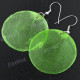 1 7/16" Dyed Capiz Shell Green French Hook Earrings