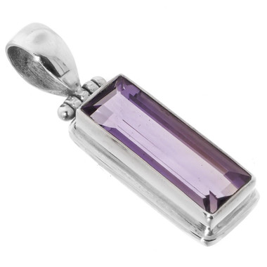 1 1/4" SPARKLING PURPLE AMETHYST EXTENDED CUT 925 STERLING SILVER DROP pendant