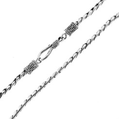 3mm Bali Handmade Coil Solid 925 Sterling Silver Chain Necklace