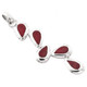 2 1/8" ADORABLE STACKED TEARDROP RED CORAL 925 STERLING SILVER DROP pendant