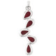 2 1/8" ADORABLE STACKED TEARDROP RED CORAL 925 STERLING SILVER DROP pendant