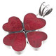 1 1/4" Valentine Heart Red Coral 925 Silver Pendant