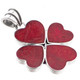 1 1/4" Valentine Heart Red Coral 925 Silver Pendant