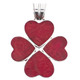1 1/4" Valentine Heart Red Coral 925 Silver Pendant