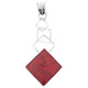 1 7/8" Dangling Red Coral 925 Sterling Silver Drop Pendant