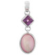 1 3/4" OVAL PINK MABE PEARL AMETHYST 925 STERLING SILVER pendant