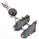1 3/4" STACKED IRIDESCENT BLUE FRESHWATER STICKPEARL PEARL 925 SILVER pendant