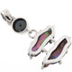 1 3/4" STACKED IRIDESCENT BLUE FRESHWATER STICKPEARL PEARL 925 SILVER pendant
