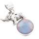 1 3/4" BLUE MABE PEARL WITH ELEPHANT 925 STERLING SILVER pendant
