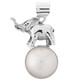 1 3/4" WHITE MABE PEARL WITH ELEPHANT 925 STERLING SILVER pendant