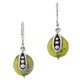 11/16" CUTE GREEN BIWA FRESHWATER COIN PEARL 925 STERLING SILVER earrings
