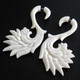 2 1/2" FAKE GAUGE WHITE BISON BONE TRIBAL HAND CARVING POST earrings