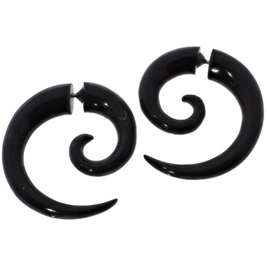 15/16" Fake Gauge Bison Horn Handcarved Post Earrings