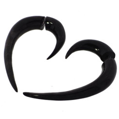 1 1/2" Fake Gauge Genuine Horn Hand Carving Post Earrings