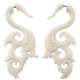 1 1/2" Fake Gauge White Bison Bone Carving Post Earrings