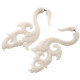 1 1/2" Fake Gauge White Bison Bone Carving Post Earrings
