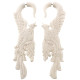 3" FAKE GAUGE WHITE BISON BONE PHOENIX BIRD CARVING POST earrings