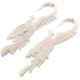 3" FAKE GAUGE WHITE BISON BONE PHOENIX BIRD CARVING POST earrings