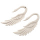 2 1/2" FAKE GAUGE WHITE BISON BONE SWAN FEATHER CARVING POST earrings
