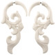 2 3/4" FAKE GAUGE WHITE BONE TRIBAL ORCHID FLOWER BODY JEWELRY POST earrings