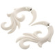 1 11/16" FAKE GAUGE WHITE BONE TRIBAL CARVING ETHNIC BODY JEWELRY POST earrings