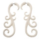 3" FAKE GAUGE WHITE BISON BONE TRIBAL CARVED ETHNIC BODY JEWELRY POST earrings
