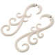 3" FAKE GAUGE WHITE BISON BONE TRIBAL CARVED ETHNIC BODY JEWELRY POST earrings