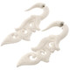 2 3/8" FAKE GAUGE WHITE BUFALLO BONE BOHEMIAN HAND CARVING ETHNIC POST earrings