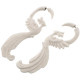 3 1/2" FAKE GAUGE WHITE BISON BONE ROOSTER BIRD CARVING POST earrings