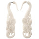2 3/16" FAKE GAUGE WHITE BISON BONE GANESHA ETHNIC CARVING POST earrings