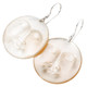 1 1/4" MOTHER OF PEARL SUN MOON FACE HAND CARVING 925 STERLING SILVER earrings