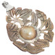 3" LEAVES HAND CARVING MABE BLISTER PEARL IN SHELL 925 STERLING SILVER pendant