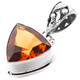 1" 5ct Trillion Orange Quartz 925 Sterling Silver Pendant