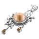 Filigree Champagne Cultured Mabe Pearl Citrine 925 Sterling Silver Pendant, 2 3/16"