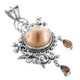 Filigree Champagne Cultured Mabe Pearl Citrine 925 Sterling Silver Pendant, 2 3/16"