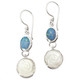 1" FLOWER MOTHER OF PEARL SHELL NATURAL OPAL GEMS 925 STERLING SILVER earrings