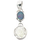 1 3/8" FLOWER MOTHER OF PEARL SHELL NATURAL OPAL 925 STERLING SILVER pendant