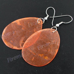 1 3/4" Dyed Capiz Shell Teardrop French Earrings
