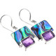 11/16" GENUINE PAUA ABALONE SHELL AMETHYST STERLING SILVER earrings