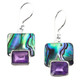 11/16" GENUINE PAUA ABALONE SHELL AMETHYST STERLING SILVER earrings
