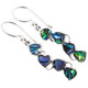1" CASCADING HEARTS PAUA ABALONE SHELL 925 STERLING SILVER earrings