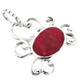 1" CRAB  RED CORAL SHELL ARTISANAL HANDMADE 925 STERLING SILVER pendant