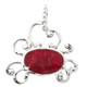 1" CRAB  RED CORAL SHELL ARTISANAL HANDMADE 925 STERLING SILVER pendant