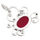 1" CRAB  RED CORAL SHELL ARTISANAL HANDMADE 925 STERLING SILVER pendant