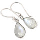 1/2" DAINTY  TEARDROP MOONSTONE 925 STERLING SILVER PEAR earrings