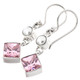 3/4" WHITE FRESHWATER PEARL PINK QUARTZ 925 STERLING SILVER DANGLE earrings