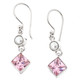 3/4" WHITE FRESHWATER PEARL PINK QUARTZ 925 STERLING SILVER DANGLE earrings