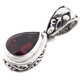 1" DAINTY PEAR TEARDROP RED GARNET SCROLL FILIGREE 925 STERLING SILVER pendant
